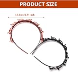 ASIRYVA 2 Pcs Clip Headbands Black Brown Non-Slip Multi-Layer Hairpins view 2