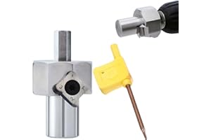 SYWAN Dog Hole Chamfer Reamer Tool, Workbench Dog Hole Shaping Trimmer T10 Alloy Blade Stainless Steel 9mm Hex Shank for 19mm/20mm Woodworking Dog Holes Polished Finish for Electric Drills (20mm)