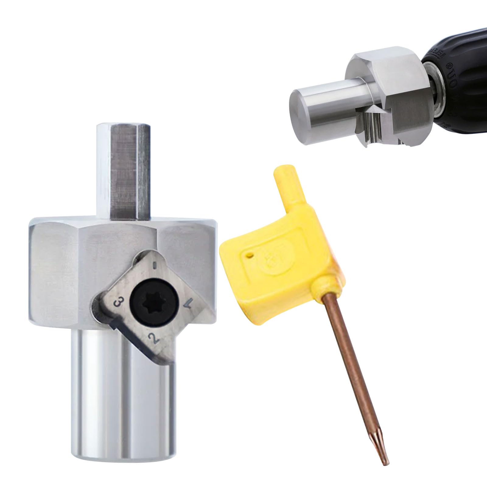 Chamfer Reamer Tool, Stainless Steel 19mm 20mm Bench Dog Hole Chamfer Reamer for Electric Drills Shaping Trimming, T10 Alloy Blade 9mm Hex Shank (20 MM)