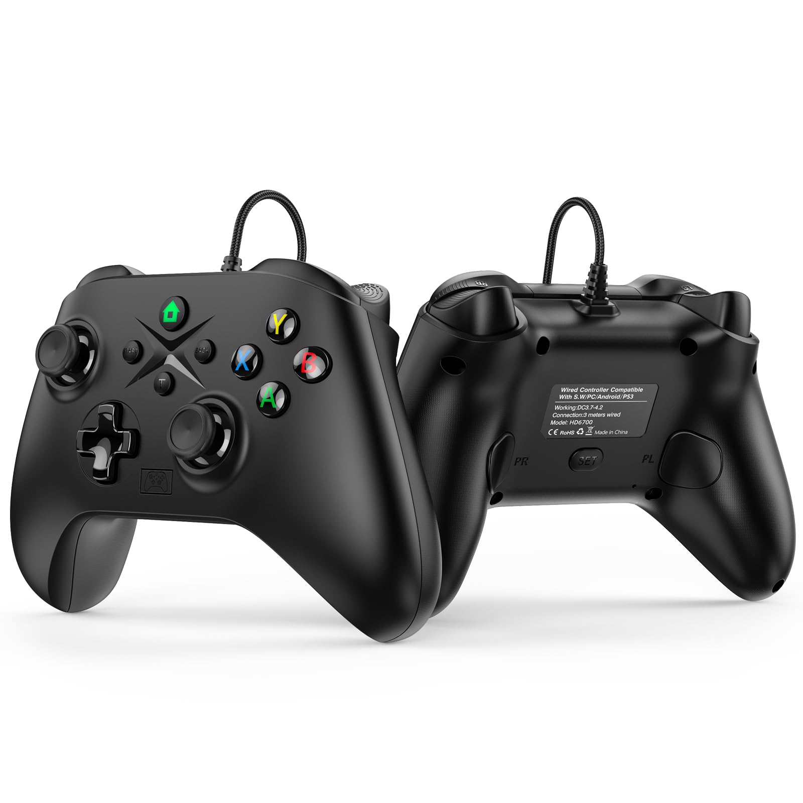 Photo 1 of ***It doesn’t work***Wired Gaming Controller, Hall Lineness Trigger, Joystick Gamepad with Dual-Vibration PC Game Controller Compatible with PS3, Switch, Windows 10/8/7 PC, Laptop, TV Box, Steam, Epic, Android Mobile Phones, Tesla, 6.5 ft USB Cable(Wired 