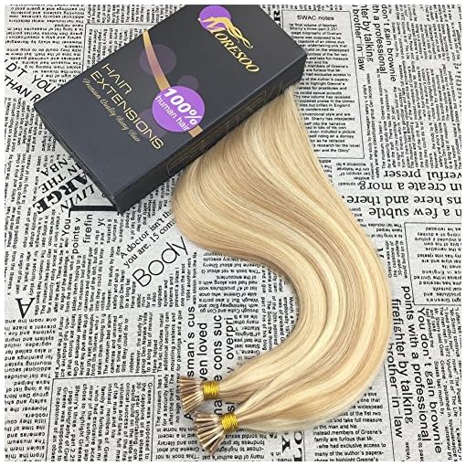 Moresoo Pre Bonded Stick Tip Hair Extensions 14 Inch 50g Keratin I