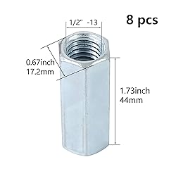 NIDAYE 8 Packs 1/2"-13 Rod Coupling Nuts, Metric