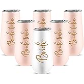 ELEGANTPARK Bride Tribe Gifts Bride Tribe Champagne Flutes Tumblers Set of 6 Bridal Shower Wedding Gifts Bachelorette Party Favor Stainless Steel Cups 10 OZ