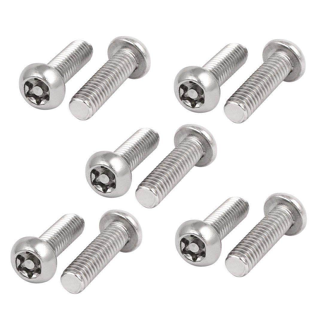 Sourcingmap M6x20mm 304 Stainless Steel Button Head Torx Six-Lobe Security Tamper Proof Screws 10pcs