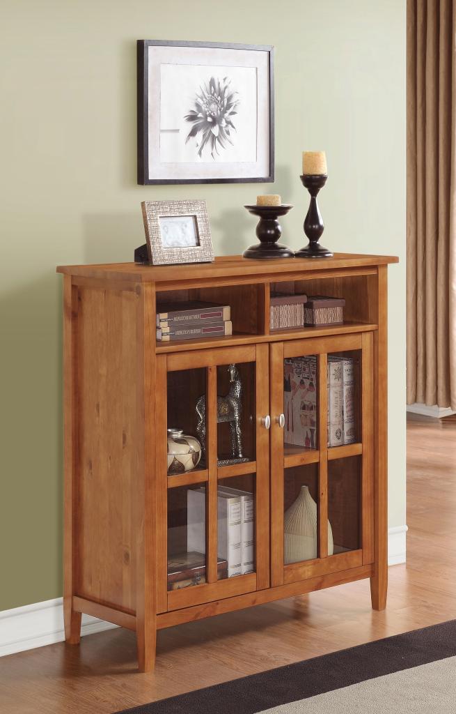 Simpli Home Warm Shaker Medium Storage Honey Brown