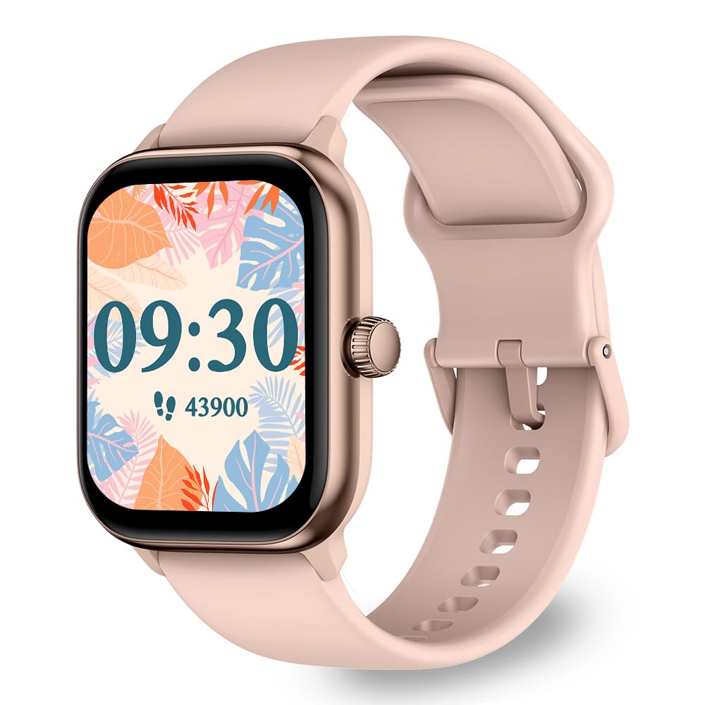 OCTANDRA Pulse 2 VeryFit Smart Watches for Men Women, 1.85" AMOLED Alexa Built-in Bluetooth Calling IP68 Fitness Tracker Watch, Body Energy/Heart Rate/SpO2/Stress/Step/Sleep Monitor (GTX10) (Pink)