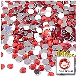 The Crafts Outlet 144-Piece Flat Back Round Rhinestones, 5mm, Ruby Red