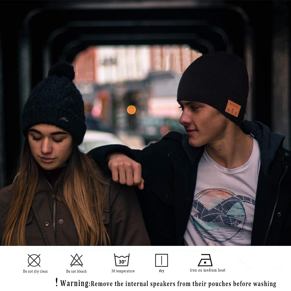 Bluetooth Beanie, Women Mens Gifts,Bluetooth Hat, Bluetooth Music Hat with Bluetooth 5.0, Built-in Mic, Fit for Outdoor Sports,Washable,Fashion Gifts for Men Women,Teenagers,Christmas Thanksgiving Day