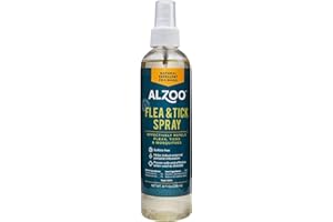 ALZOO Natural Flea and Tick Repellent Spray for Dogs, Effectively Repels Fleas, Ticks & Mosquitos, Plant-Based Active Ingredients, Sulfate-Free, 8 Fl. Oz.