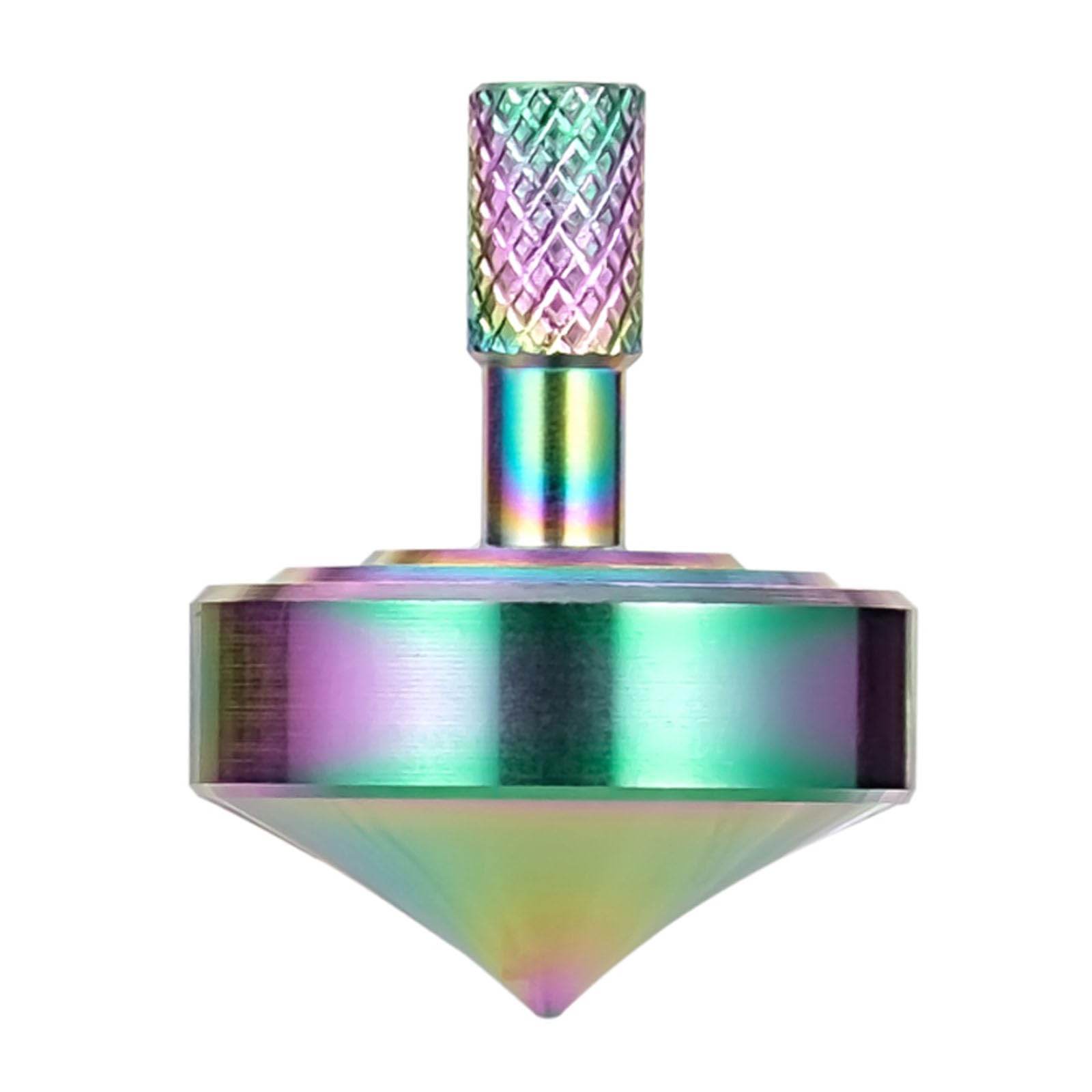 Precision metal spinning top, perfect balance, long rotation time easily exceeding 10 minutes, portable EDC table toys (Colorful Style 1)