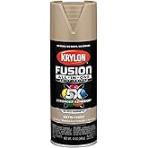 Krylon Fusion All-In-One Adhesive Spray Paint for Indoor/Outdoor Use, 12 oz, Khaki