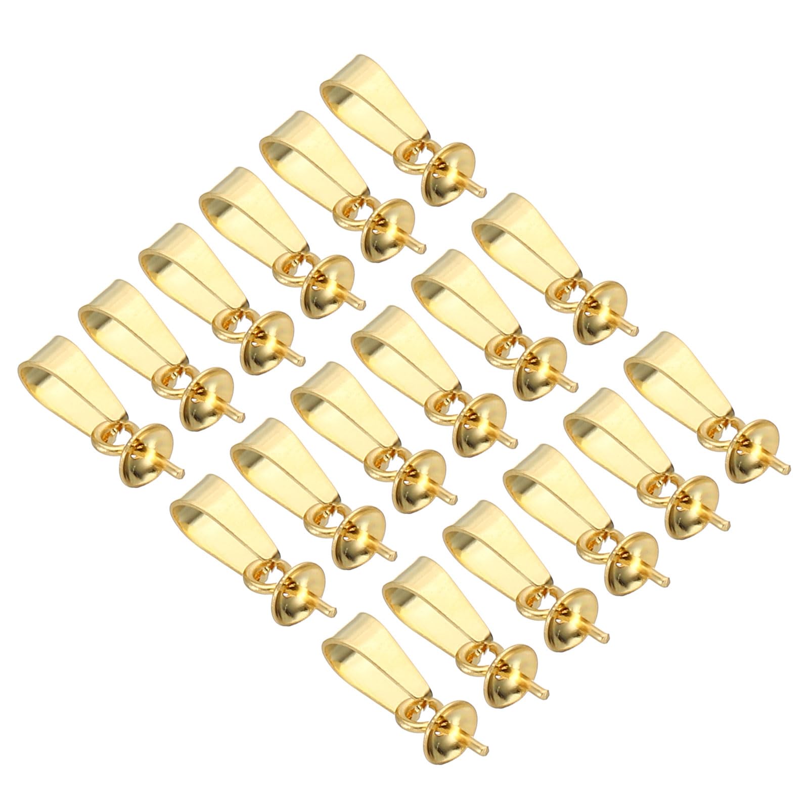 PATIKIL 14x4mm Eye Pin Peg Bail, 30Pcs Stainless Steel Cup Peg Bail Pin Pearl Pendant Connector for Jewelry Making Earring Necklace Bracelet DIY Crafts, Gold