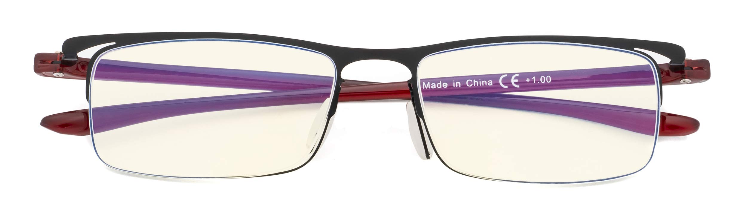 CessBlu Blue Light Filter Reading Glasses Anti UV Rays Blocking Glare Reduce Eyestrain Computer Eyeglasses for Women(Black)+2.0