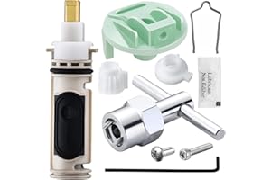 DSWJZDW 1222 Replacement Cartridge for Moen Shower Valve with 104421 Removal Tool & 116653 Handle Adapter Kit Compatible with Moen 1222 1222b One Handle Posi Temp Shower Faucet Cartridge