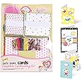 Huralona Handmade DIY Greeting Card Kits includes 16 Blank Cards 16 Colorful Envelopes with Decoration Accessories for Craft Birthday Thanksgiving Christmas Wedding Invitation Card Making Pink