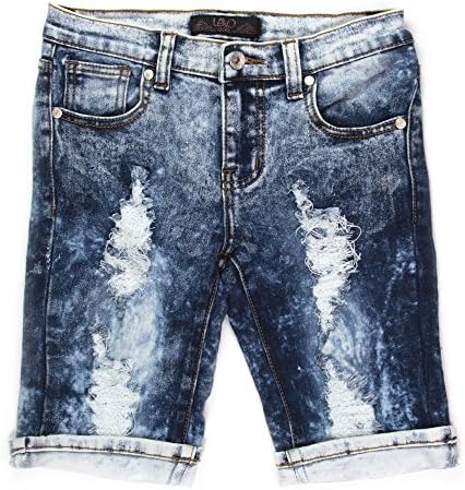Lavo Girls Super Soft Strech Acid Wash Denim Bermuda Shorts Blue 4T