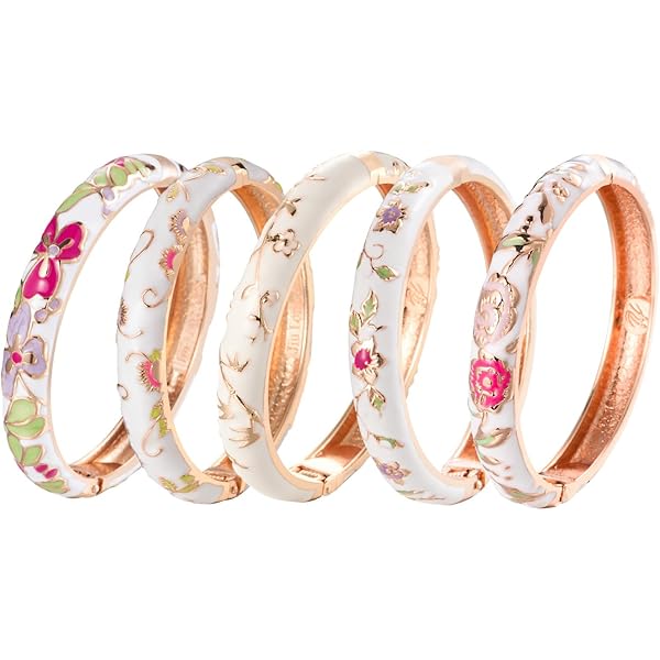 Amazon.com: WUPNGS Vintage Cloisonne Bangle Spring Hinged