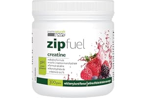 Prairie Naturals Zip Fuel pH-Balanced Creatine Energy Drink - Wild Berry Burst Flavour - 300 Gram