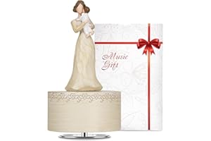 Saeifin Music Box Mom Gifts,Mom and Baby Sculpted Statue,Hand-Painted Collectible Figurine,Baby Gift from Mother,Mother's Day,Thanksgiving, Birthday Gifts for Mom and Baby,Plays You are My Sunshine