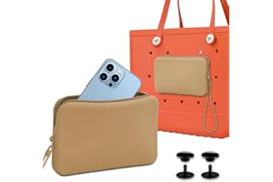 Muswelf Accessories for Bogg Bag, Large Silicone Phone Holder for Bogg Bag, Charm for Bogg Bag, Silicone Zipper Bag Wallet with Lanyard for Beach Bags Tote Bag(Blue)