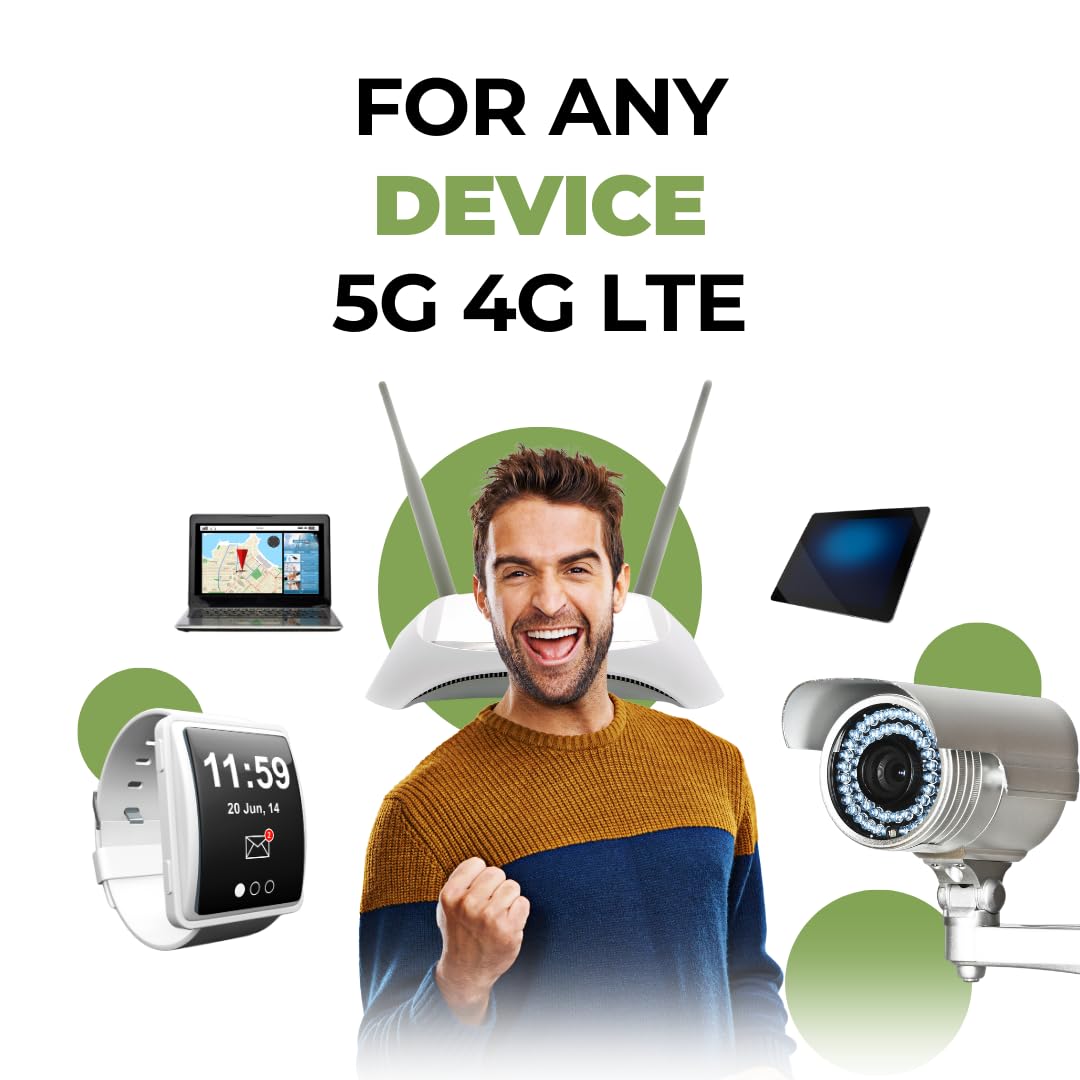 Prepaid Data SIM Card, Hight Speed, 5G 4G LTE, Nationwide At&t Network, Data Plan only, Internet Service, No Contract. for GPS, Hotspot, smartwatch, Tables, Cameras, IoT, Wi-Fi