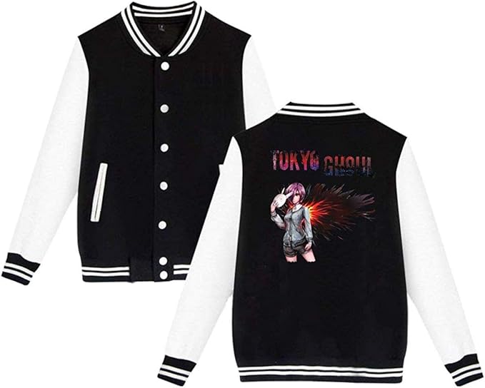Amazon 東京喰種トーキョーグールメンズ レディースパーカーフーディー野球ユニフォームジャケットスポーツコートブラック トレーナー パーカー 通販