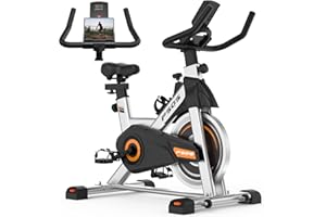 PSOS Exercise Bike, Stationary Bikes for Home Gym,Workout Bike With Belt Drive, Indoor Cycling Bike With Digital Display & Comfortable Seat Cushion,Black Sliver-Co