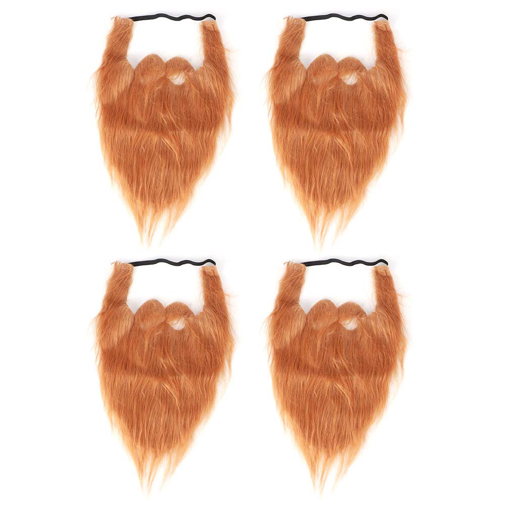 Atyhao Fake Beards 4pcs Fake Beards Christmas Funny False Mustache for Costume Party Cosplay Supplies Props