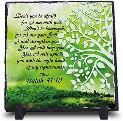 InspiraGifts Don't You Be Afraid, For I Am With You Isaiah 41:10 Inspirational Christian Plaque Gift, Square (7.5 X 7.5)Inches ,WEB