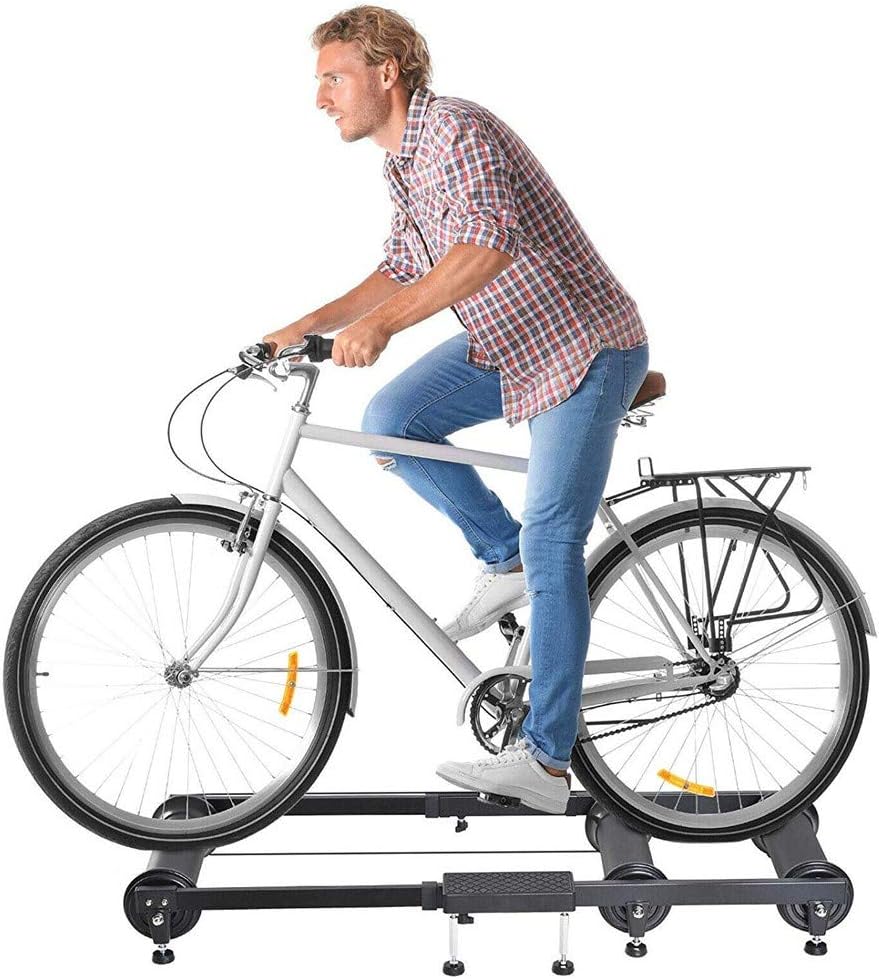 Anferstore Adjustable Indoor Cycling Trainer, Fitness Cycling Parabolic Roller Bike Trainer