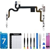 DGSCSMY for iPhone 7 On Off Power Volume Button Flash Light Replacement | OEM Switch Silent Audio Control Mute Connector Flex Cable Mic Metal Bracket with Complete Fix Tools Kit for A1660 A1778 A1779