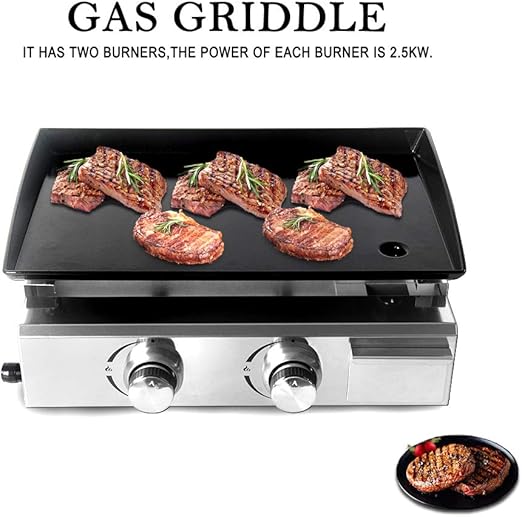 BIGHORN Gas Plancha BBQ Grill Portable Griddle Outdoor Garden Enameled