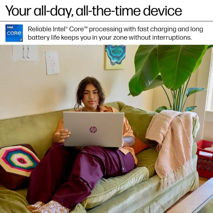 Portátil HP i7 con pantalla táctil, Intel Core i7-1355U (10 núcleos, hasta 5 GHz, Beat Core 7 160U), 16 GB RAM 512 GB SSD 15,6" FHD Intel Iris Xe Graphics, Win 11 Pro con accesorio GM para juegos empresariales