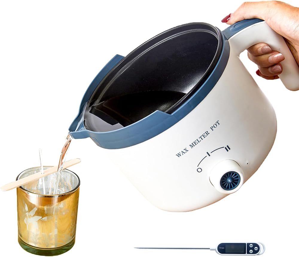 Ksedcon Electric Wax Melter 1.5L UK Plug Double Boiler With Lid Pouring Spout
