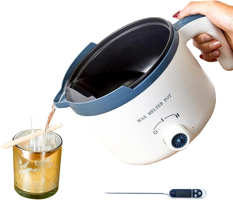 Ksedcon Electric Wax Melter 1.5L UK Plug Double Boiler With Lid Pouring Spout