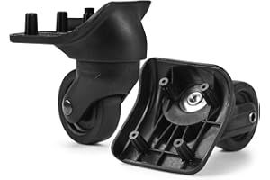 VOLEIN 2-Pcs Luggage Wheel Replacement,Suitcase Spinner Black Sturdy Mute Wheels Kit for DIY Repair,Spinner Wheels Plastic 360 Degree Rotation