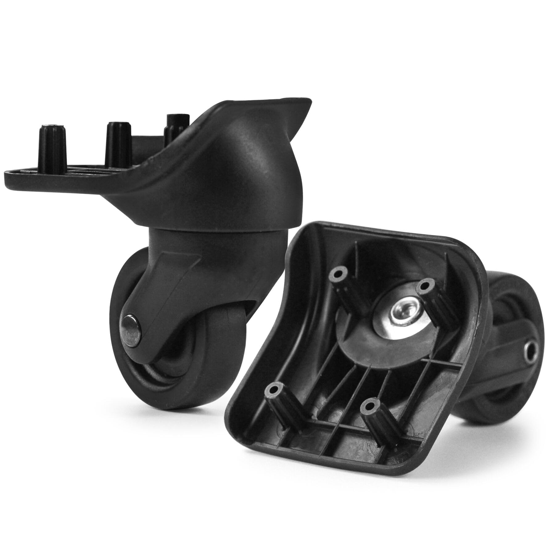 Photo 1 of 2-Pcs Luggage Wheel Replacement, Suitcase Spinner Black Sturdy Mute Wheels Kit for DIY Repair, Spinner Casters Plastic 360 Degree Rotation