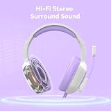 IMYB A36 Gaming Headset RGB White Purple 3.5mm PC Xbox PS Switch 50mm Driver view 2