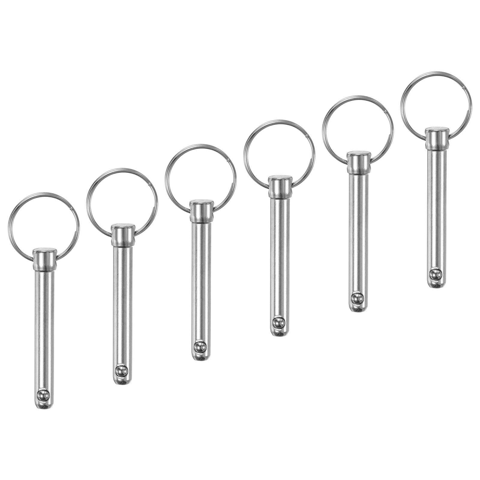 M METERXITY 6-Pack Quick Release Pins, 5/16" [8mm] Diameter, 1.85" [47mm] Usage Length Bimini Top Pin for Shipbuilding/Boat/Trailer, 2.17" [55mm] Total Length Carbon Steel Hardware Pins