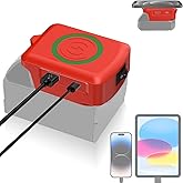 Laimiao Wireless Charger Adapter for Milwaukee M-18 18V Battery,15W Max Wireless Charging Adapter for i-Phone with Type C &USB 2.1A Fast Charge Ports,Wireless Chargers Using Tool Battery