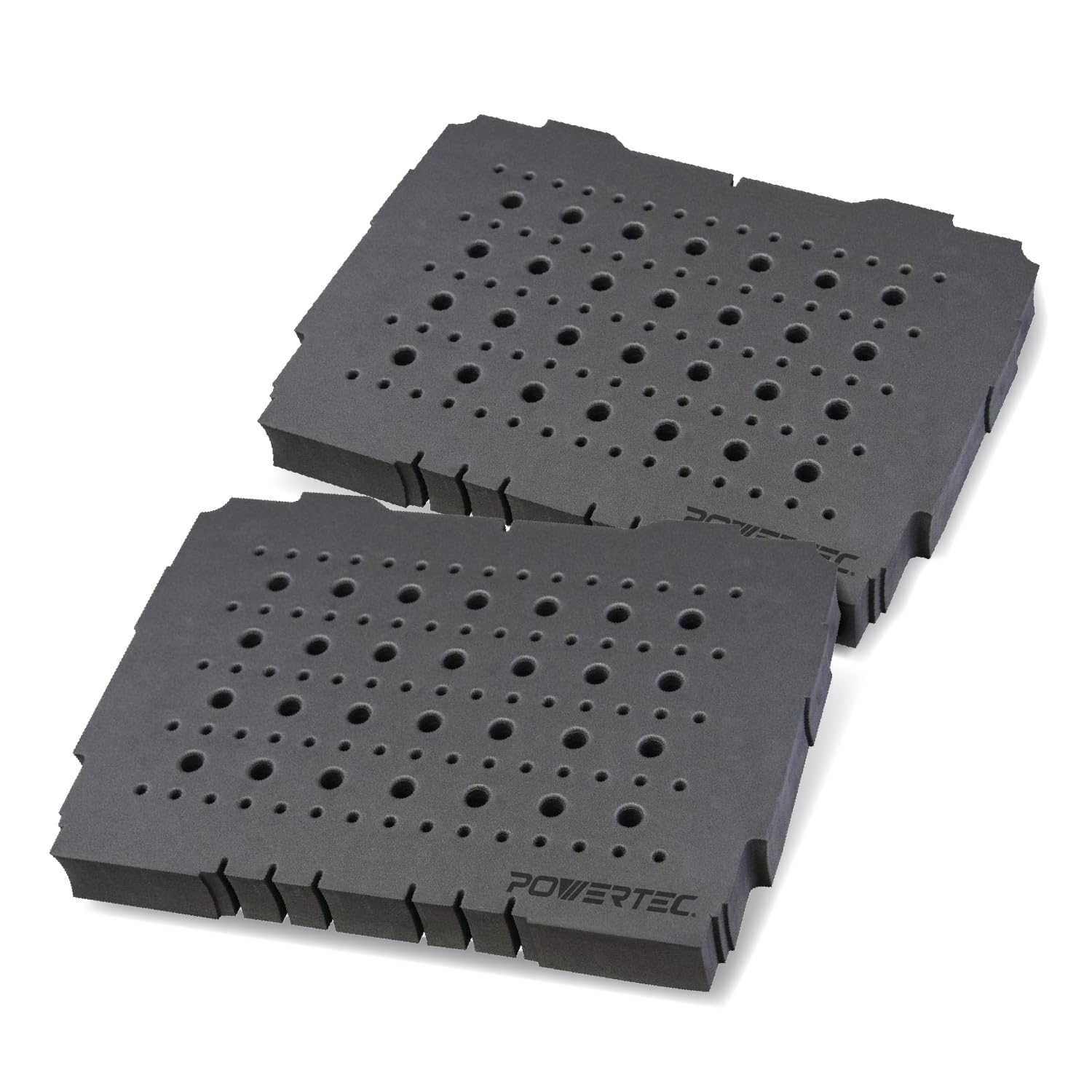 POWERTEC Router Bit Storage, Drill Bit Organizer Tray for Festool Systainer SYS 1 & Tanos Systainer³ M - Holds 103 Bits, 28PCs 1/2" and 75PCs 1/4" Shank Router Bits & Case Not Included, 2PK (71419-P2) Image