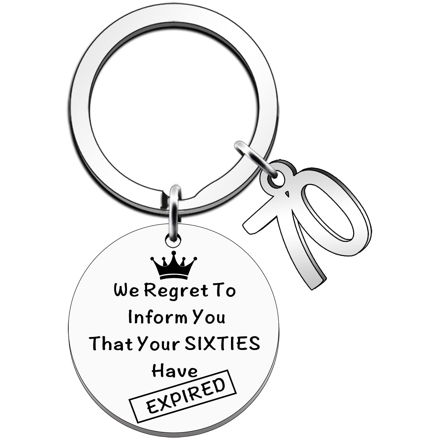 JETTOP Funny70th Birthday Gifts for Women Men Joke Happy 70th Birthday Gifts for Him Her We Regret To Inform You That Your Sixties Have Expired (70th)