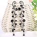 EVER FAITH Austrian Crystal Bridal Prom Wave Flower Vine Earrings for Women, Sister