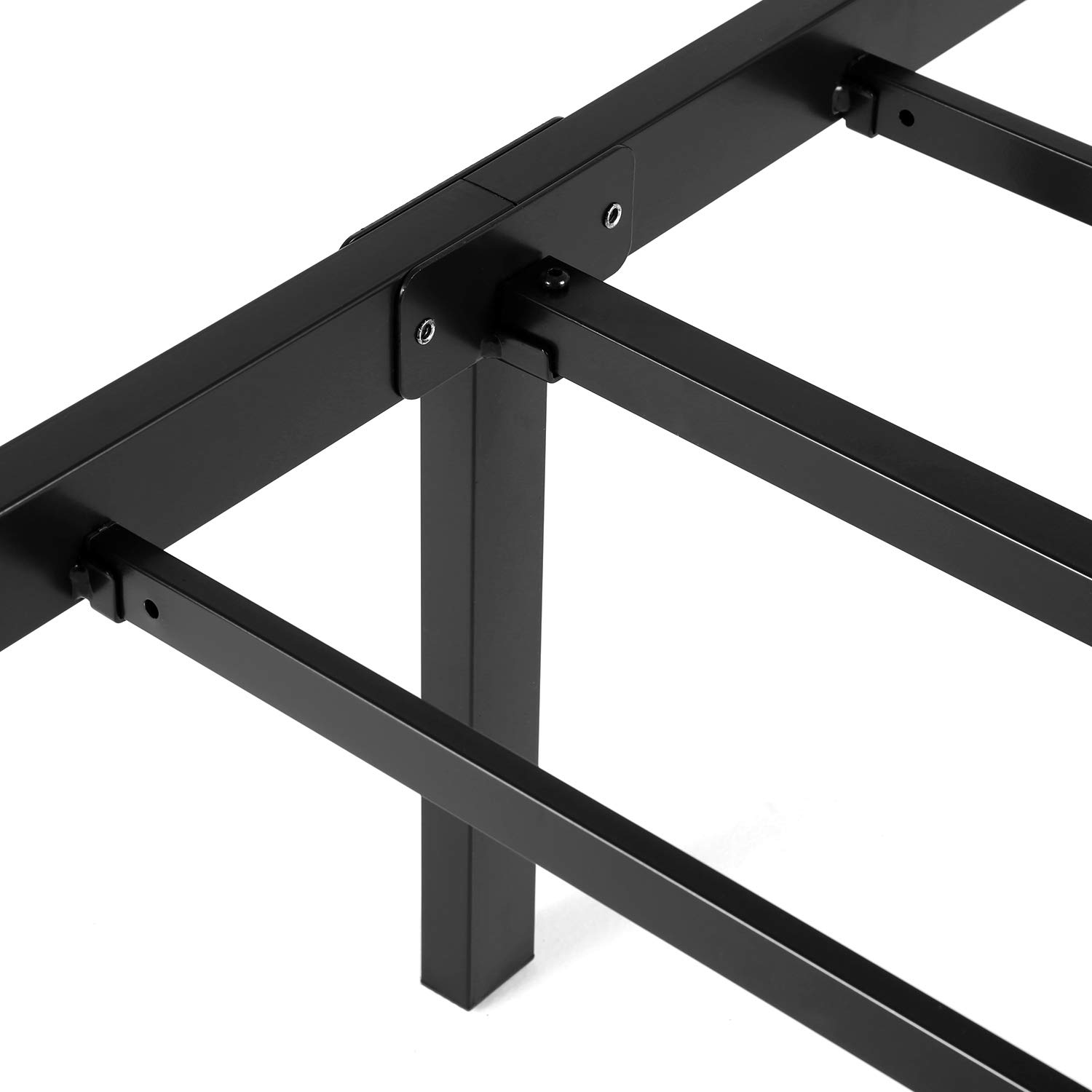 Noah Megatron 14 Inch Heavy Duty Metal Platform Bed Frame / Non-Slip, Black, Twin