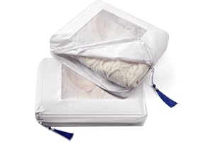 GliCraft 2 Pcs Cashmere Protection Pouch Wool Cotton Sweater Storage Bag Breathable Washable Cotton Bag for Woolen Cashmere Sweaters Storage, Cashmere, Merino Wool, and More