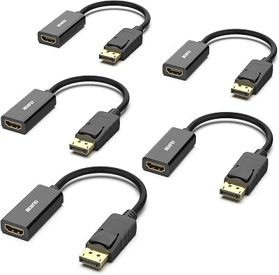 BENFEI DisplayPort to HDMI Adapter 5 Pack with Audio DP Male to HDMI Female