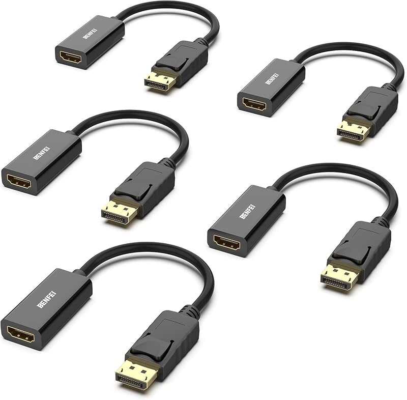 BENFEI DisplayPort to HDMI Adapter 5 Pack with Audio DP Male to HDMI Female
