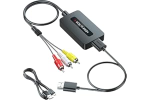 HDMI to RCA Converter for Fire TV Stick, Blu-ray Play, PS3, PS4 with HDMI to Display on Old TVs, HDMI to Composite AV CVBS Co