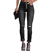 Yajedo Women's Skinny Ripped Trendy Jeans Distressed Stretchy Slim Fit Denim Pants