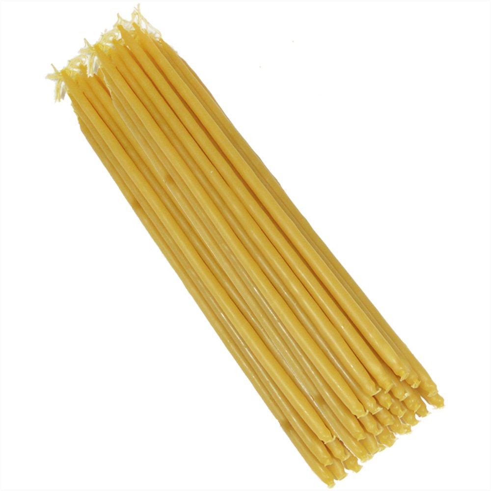 2X 503g (Approx. 100 pcs.) Candles 100% Beeswax L: 19cm Handmade Greece 40597